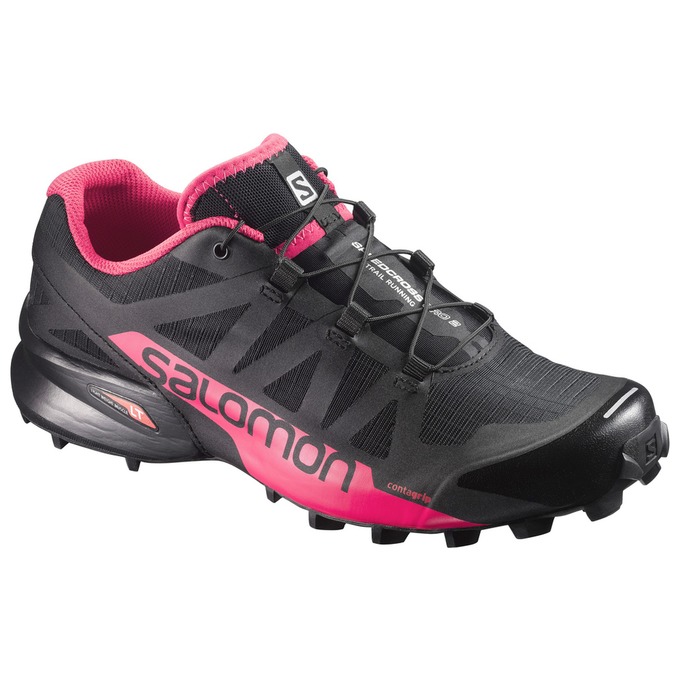 Salomon Singapore Womens Trail Running Shoes - SPEEDCROSS PRO 2 W Black/Pink | 45710-MIKX